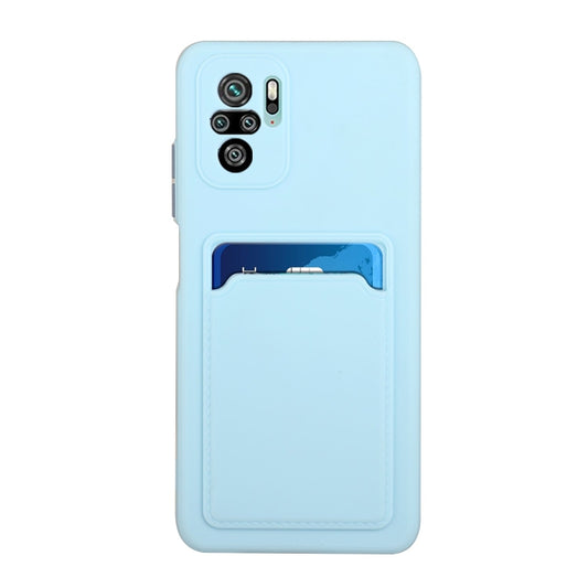 For Xiaomi Redmi Note 10 5G Card Slot Design Shockproof TPU Protective Case(Sky Blue) by buy2fix