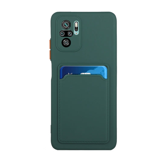 For Xiaomi Redmi Note 10 Pro Card Slot Design Shockproof TPU Protective Case(Dark Green) by buy2fix