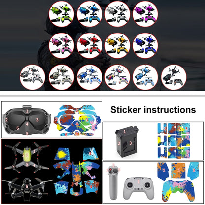 FPV-TZ-SF 4 in 1 Waterproof Anti-Scratch Decal Skin Wrap Stickers Personalized Film Kits for DJI FPV Drone & Goggles V2 & Remote Control & Rocker(Fluorescent Red) - DJI & GoPro Accessories by buy2fix | Online Shopping UK | buy2fix