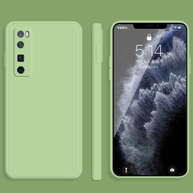 For Huawei nova 7 Pro 5G Solid Color Imitation Liquid Silicone Straight Edge Dropproof Full Coverage Protective Case(Matcha Green) by buy2fix