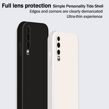 For Huawei P30 Solid Color Imitation Liquid Silicone Straight Edge Dropproof Full Coverage Protective Case(Dark Green) by buy2fix