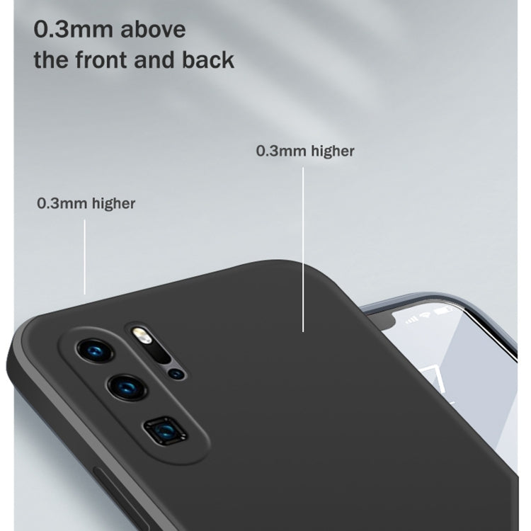 For Huawei P30 Pro Solid Color Imitation Liquid Silicone Straight Edge Dropproof Full Coverage Protective Case(Dark Green) by buy2fix