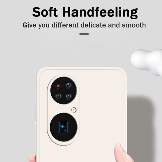 For Huawei P50 Pro Solid Color Imitation Liquid Silicone Straight Edge Dropproof Full Coverage Protective Case(Blue) by buy2fix