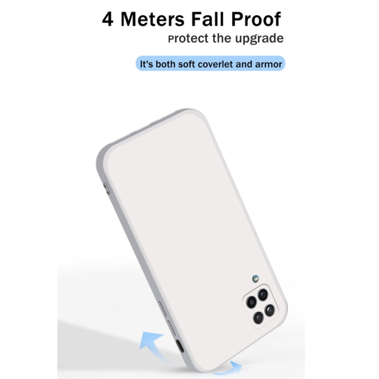 For Samsung Galaxy A12 5G Solid Color Imitation Liquid Silicone Straight Edge Dropproof Full Coverage Protective Case(White) by buy2fix