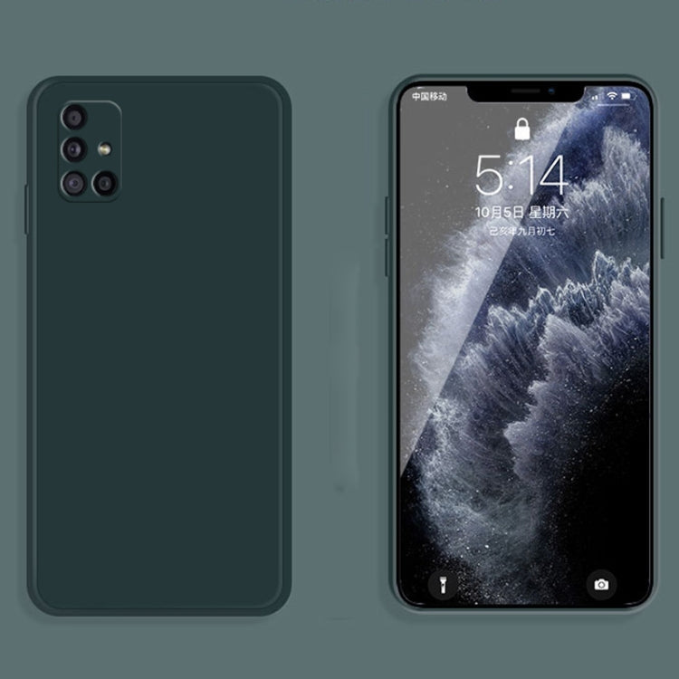 For Samsung Galaxy A31 Solid Color Imitation Liquid Silicone Straight Edge Dropproof Full Coverage Protective Case(Dark Green) by buy2fix