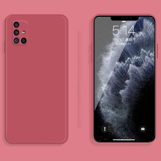 For Samsung Galaxy A31 Solid Color Imitation Liquid Silicone Straight Edge Dropproof Full Coverage Protective Case(Red) by buy2fix