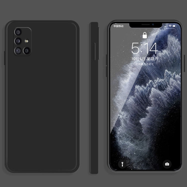 For Samsung Galaxy A31 Solid Color Imitation Liquid Silicone Straight Edge Dropproof Full Coverage Protective Case(Black) by buy2fix