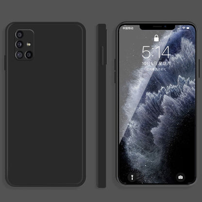 For Samsung Galaxy A31 Solid Color Imitation Liquid Silicone Straight Edge Dropproof Full Coverage Protective Case(Black) by buy2fix