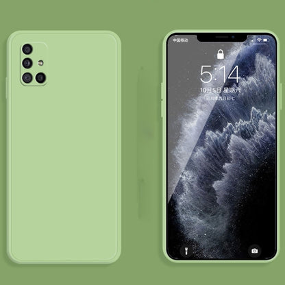 For Samsung Galaxy A31 Solid Color Imitation Liquid Silicone Straight Edge Dropproof Full Coverage Protective Case(Matcha Green) by buy2fix