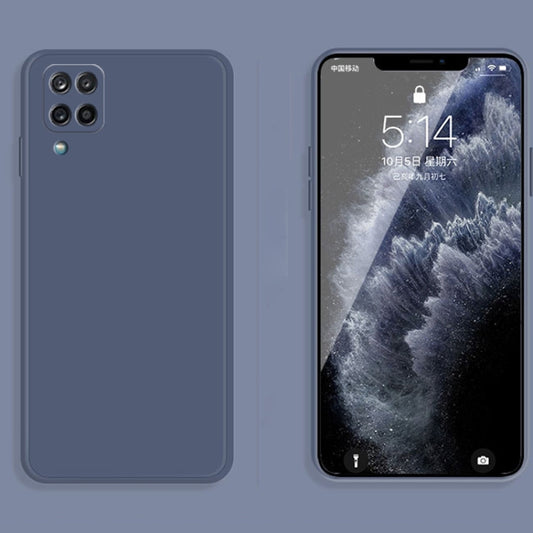 For Samsung Galaxy A42 5G Solid Color Imitation Liquid Silicone Straight Edge Dropproof Full Coverage Protective Case(Grey) by buy2fix