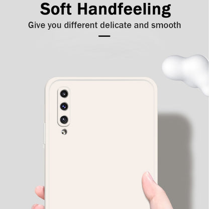 For Samsung Galaxy A50 Solid Color Imitation Liquid Silicone Straight Edge Dropproof Full Coverage Protective Case(Red) by buy2fix