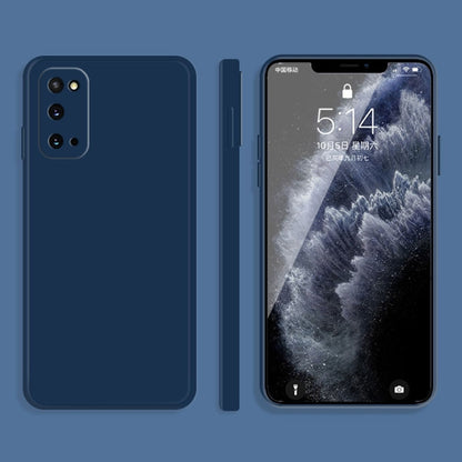 For Samsung Galaxy S20 Solid Color Imitation Liquid Silicone Straight Edge Dropproof Full Coverage Protective Case(Blue) by buy2fix