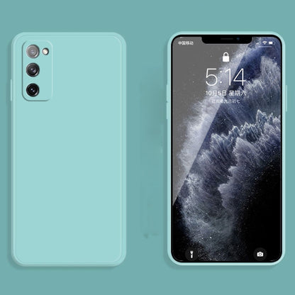 For Samsung Galaxy S20 FE Solid Color Imitation Liquid Silicone Straight Edge Dropproof Full Coverage Protective Case(Sky Blue) by buy2fix