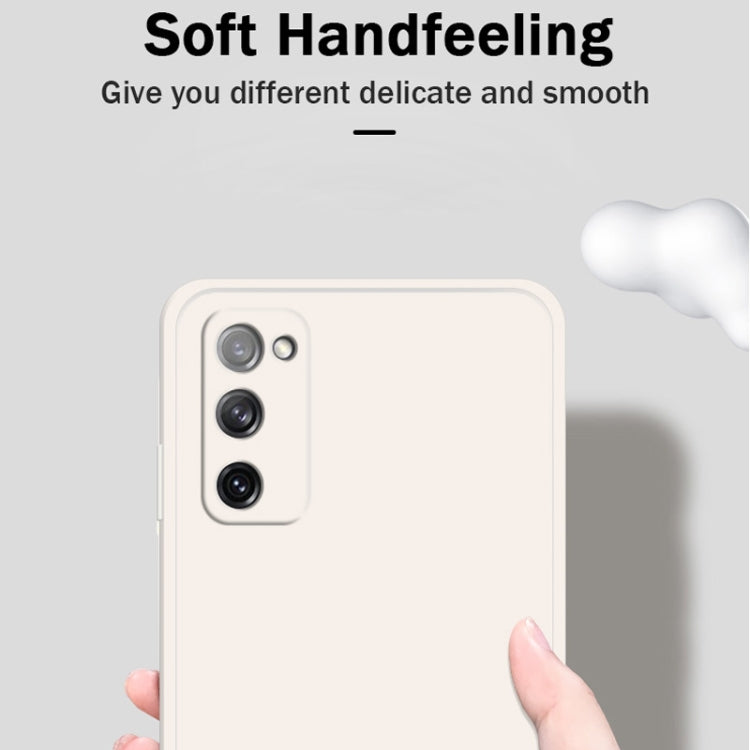 For Samsung Galaxy S20 FE Solid Color Imitation Liquid Silicone Straight Edge Dropproof Full Coverage Protective Case(Red) by buy2fix