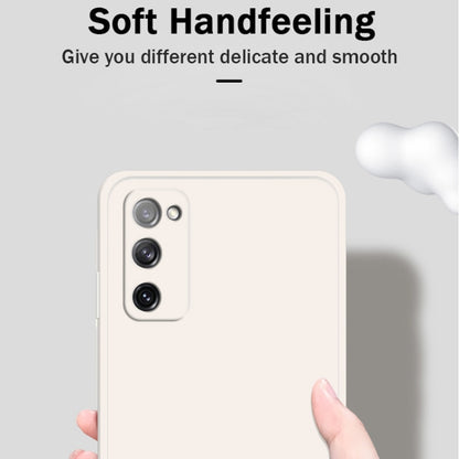 For Samsung Galaxy S20 FE Solid Color Imitation Liquid Silicone Straight Edge Dropproof Full Coverage Protective Case(Red) by buy2fix