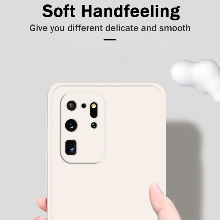 For Samsung Galaxy S20 Ultra Solid Color Imitation Liquid Silicone Straight Edge Dropproof Full Coverage Protective Case(White) by buy2fix