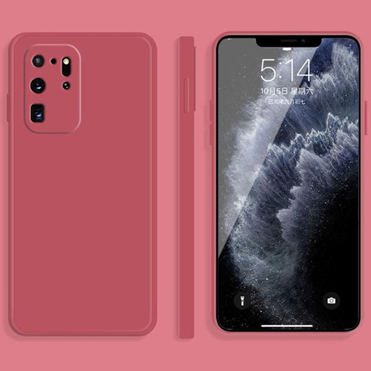 For Samsung Galaxy S20 Ultra Solid Color Imitation Liquid Silicone Straight Edge Dropproof Full Coverage Protective Case(Red) by buy2fix