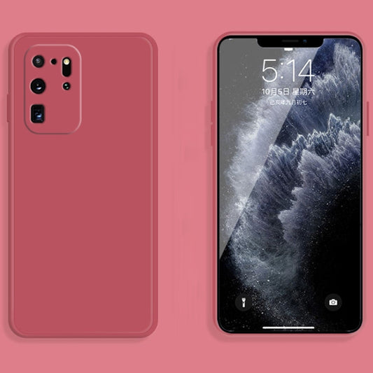 For Samsung Galaxy S20 Ultra Solid Color Imitation Liquid Silicone Straight Edge Dropproof Full Coverage Protective Case(Red) by buy2fix