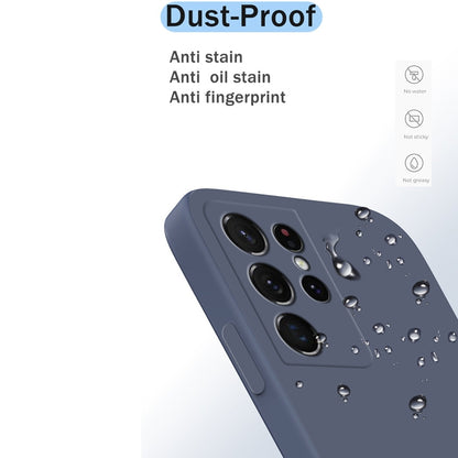 For Samsung Galaxy S21 Ultra 5G Solid Color Imitation Liquid Silicone Straight Edge Dropproof Full Coverage Protective Case(Purple) by buy2fix