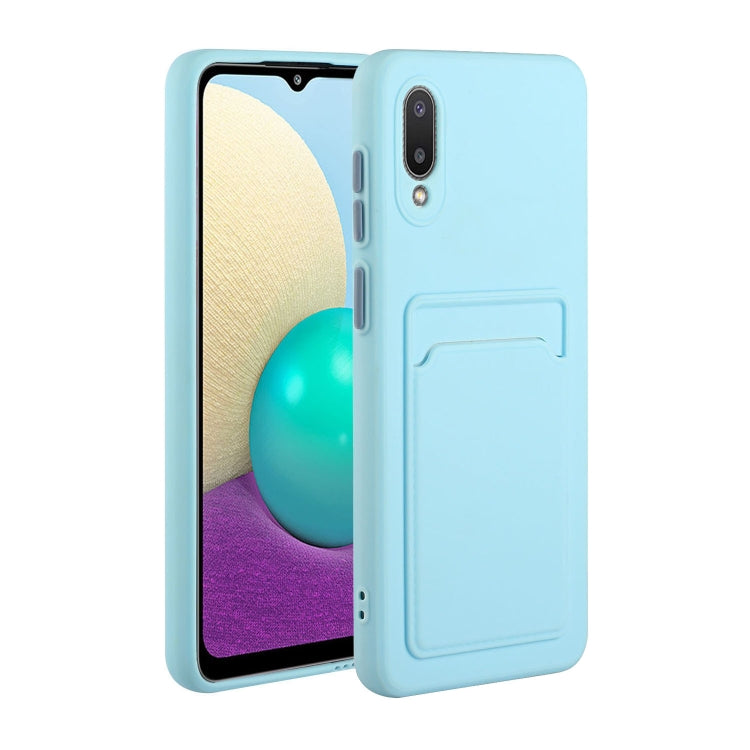 For Samsung Galaxy A02 Card Slot Design Shockproof TPU Protective Case(Sky Blue) by buy2fix