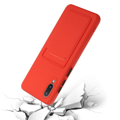 For Samsung Galaxy A02 Card Slot Design Shockproof TPU Protective Case(Red) by buy2fix