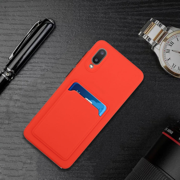 For Samsung Galaxy A02 Card Slot Design Shockproof TPU Protective Case(Red) by buy2fix