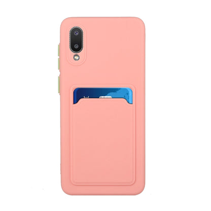For Samsung Galaxy A02 Card Slot Design Shockproof TPU Protective Case(Pink) by buy2fix