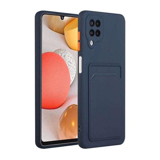 For Samsung Galaxy A12 5G Card Slot Design Shockproof TPU Protective Case(Dark Blue) by buy2fix