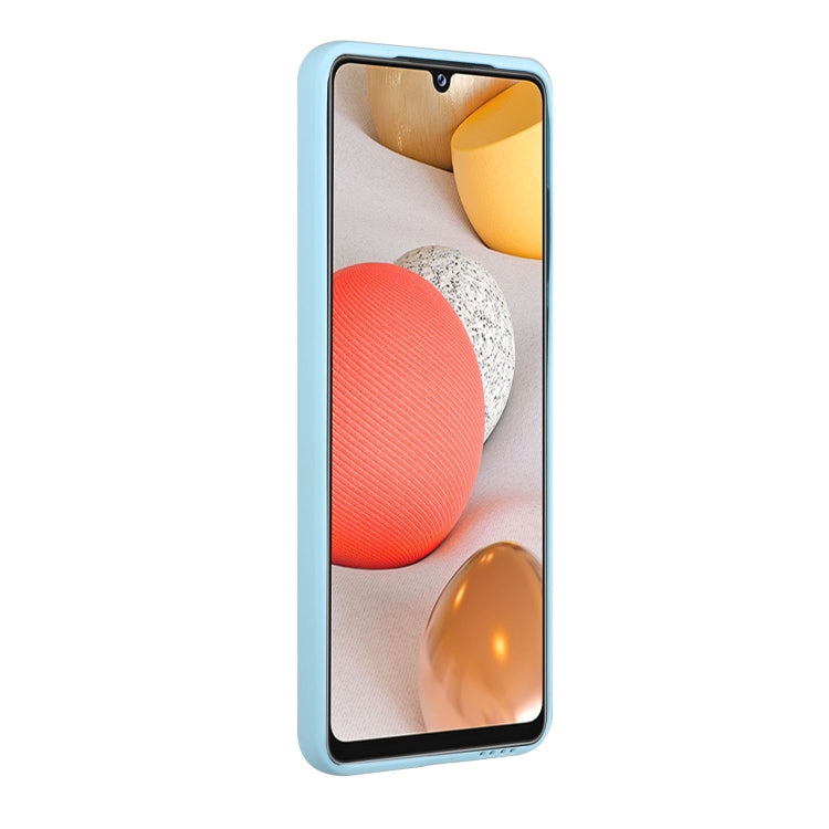 For Samsung Galaxy A12 5G Card Slot Design Shockproof TPU Protective Case(Sky Blue) by buy2fix