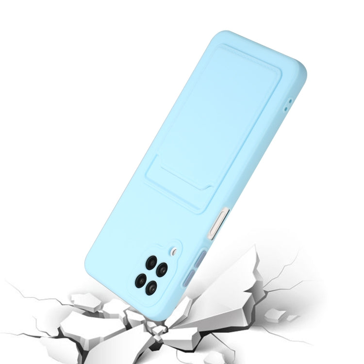 For Samsung Galaxy A12 5G Card Slot Design Shockproof TPU Protective Case(Sky Blue) by buy2fix