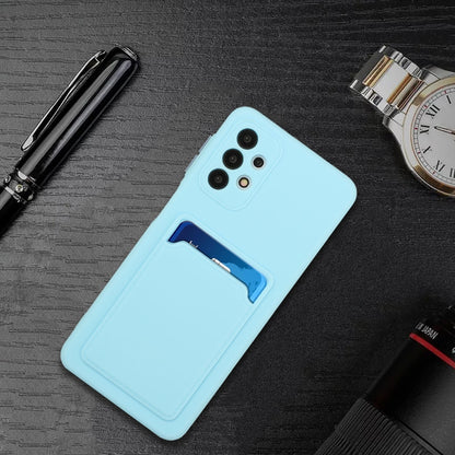 For Samsung Galaxy A32 4G Card Slot Design Shockproof TPU Protective Case(Sky Blue) by buy2fix