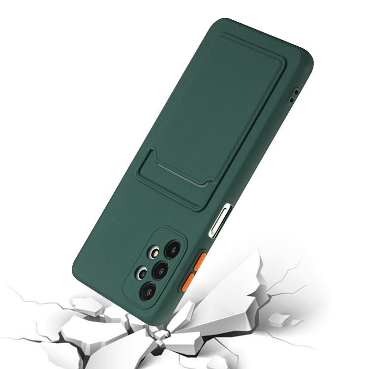 For Samsung Galaxy A32 5G Card Slot Design Shockproof TPU Protective Case(Dark Green) by buy2fix