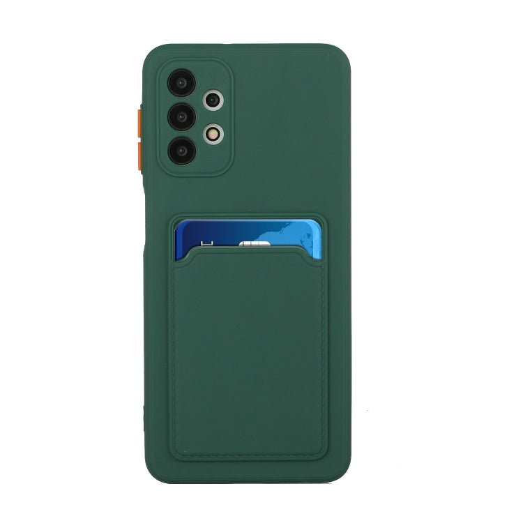 For Samsung Galaxy A52 5G / 4G Card Slot Design Shockproof TPU Protective Case(Dark Green) by buy2fix
