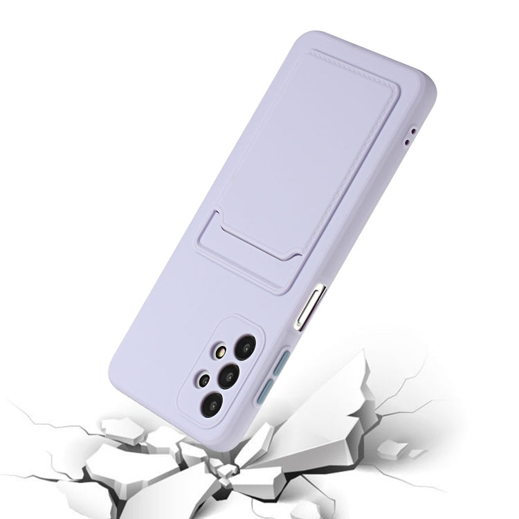 For Samsung Galaxy A52 5G / 4G Card Slot Design Shockproof TPU Protective Case(Purple) by buy2fix