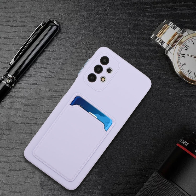 For Samsung Galaxy A52 5G / 4G Card Slot Design Shockproof TPU Protective Case(Purple) by buy2fix