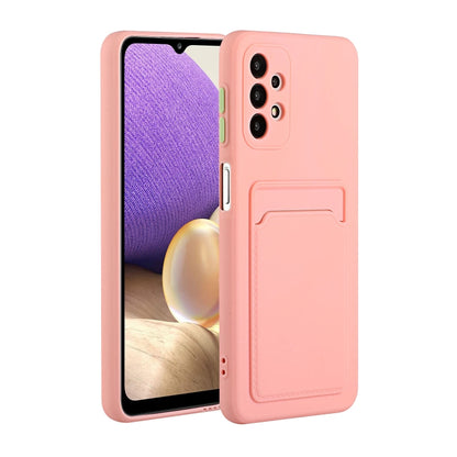 For Samsung Galaxy A52 5G / 4G Card Slot Design Shockproof TPU Protective Case(Pink) by buy2fix