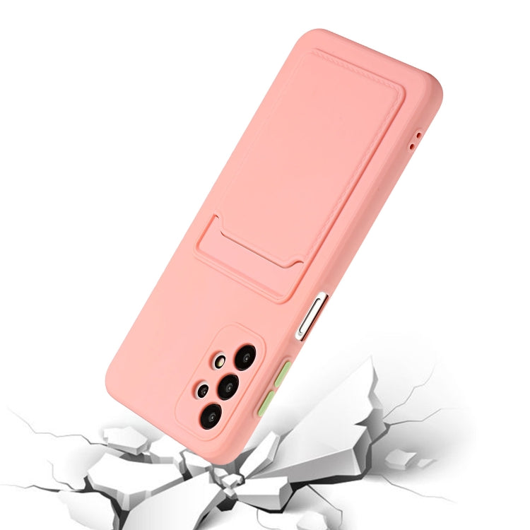 For Samsung Galaxy A52 5G / 4G Card Slot Design Shockproof TPU Protective Case(Pink) by buy2fix