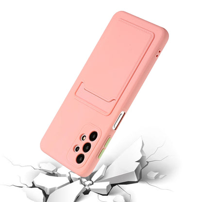 For Samsung Galaxy A52 5G / 4G Card Slot Design Shockproof TPU Protective Case(Pink) by buy2fix