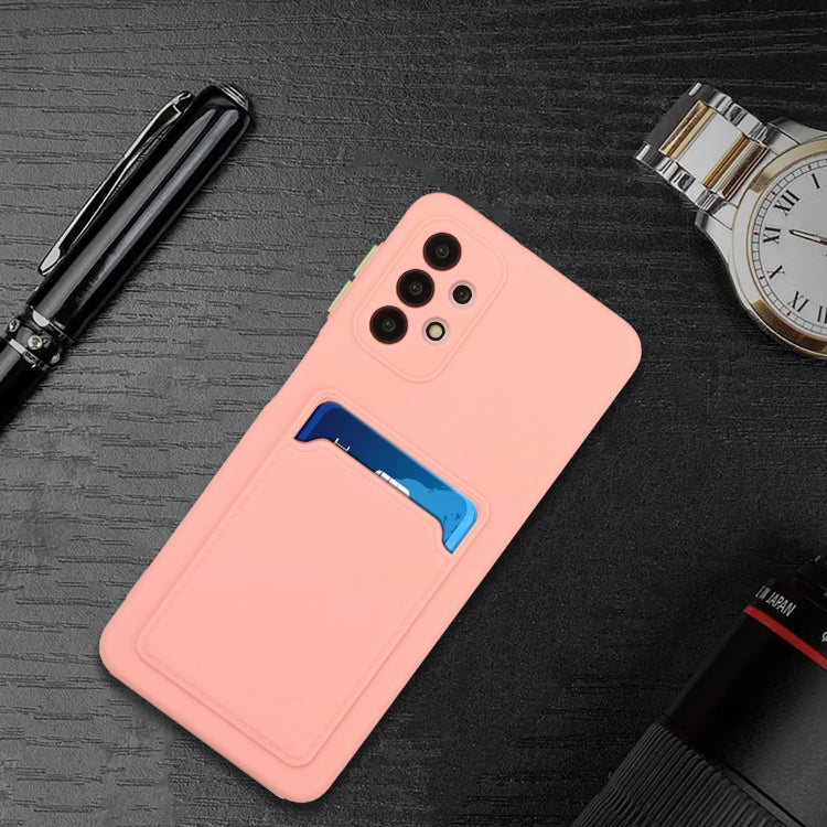 For Samsung Galaxy A52 5G / 4G Card Slot Design Shockproof TPU Protective Case(Pink) by buy2fix