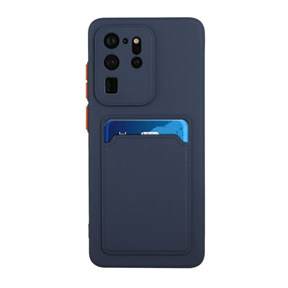 For Samsung Galaxy S20 Ultra Card Slot Design Shockproof TPU Protective Case(Dark Blue) by buy2fix
