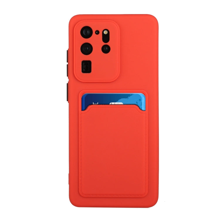 For Samsung Galaxy S20 Ultra Card Slot Design Shockproof TPU Protective Case(Red) by buy2fix