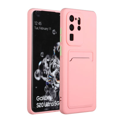 For Samsung Galaxy S20 Ultra Card Slot Design Shockproof TPU Protective Case(Pink) by buy2fix