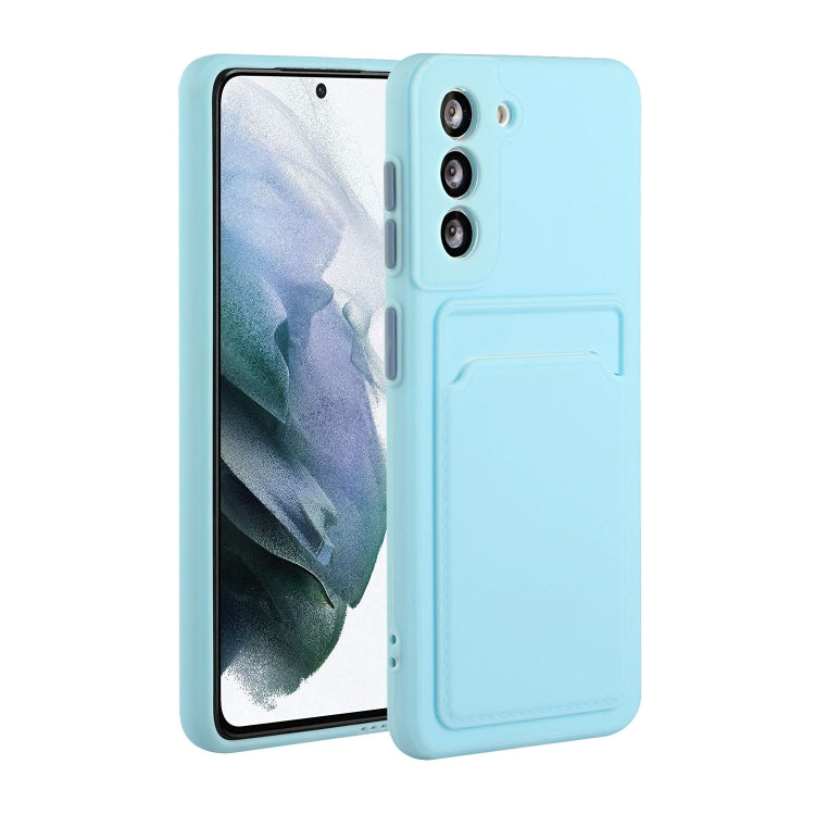 For Samsung Galaxy S21+ 5G Card Slot Design Shockproof TPU Protective Case(Sky Blue) by buy2fix