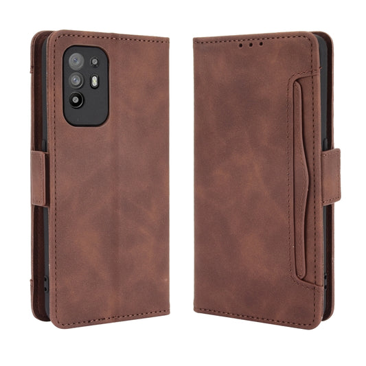 For OPPO A94 5G / Reno5Z 5G / F19 Pro+ 5G Skin Feel Calf Pattern Horizontal Flip Leather Case with Holder & Card Slots & Photo Frame(Brown) by buy2fix