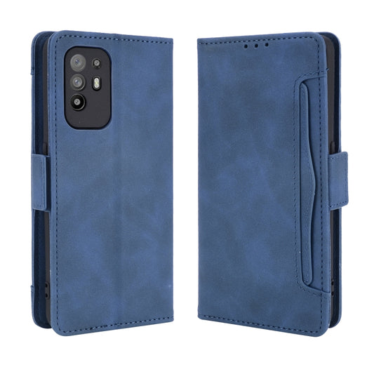 For OPPO A94 5G / Reno5Z 5G / F19 Pro+ 5G Skin Feel Calf Pattern Horizontal Flip Leather Case with Holder & Card Slots & Photo Frame(Blue) by buy2fix