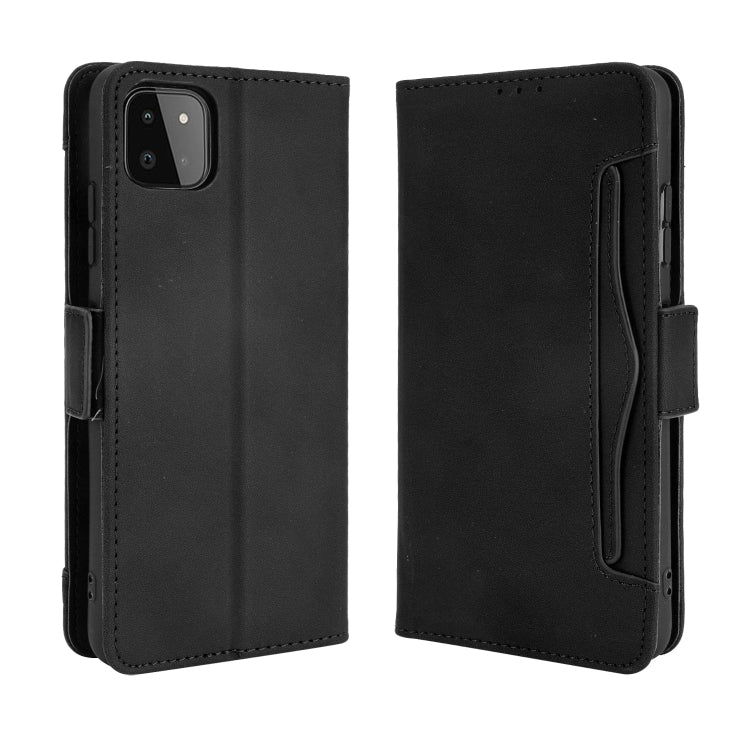 For Samsung Galaxy A22 5G Skin Feel Calf Pattern Horizontal Flip Leather Case with Holder & Card Slots & Photo Frame(Black) by buy2fix