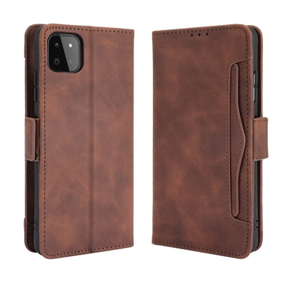 For Samsung Galaxy A22 5G Skin Feel Calf Pattern Horizontal Flip Leather Case with Holder & Card Slots & Photo Frame(Brown) by buy2fix