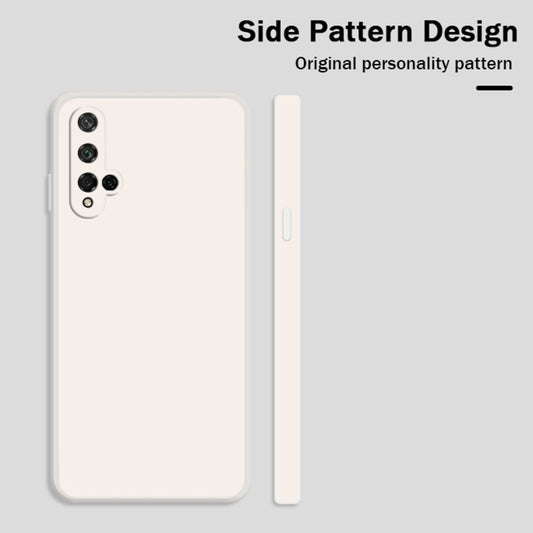 For Honor 20 Solid Color Imitation Liquid Silicone Straight Edge Dropproof Full Coverage Protective Case(Black) by buy2fix