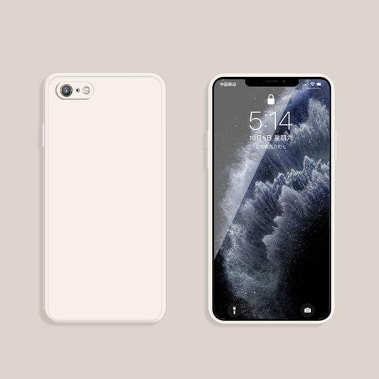 Solid Color Imitation Liquid Silicone Straight Edge Dropproof Full Coverage Protective Case For iPhone 6s Plus / 6 Plus(White) by buy2fix