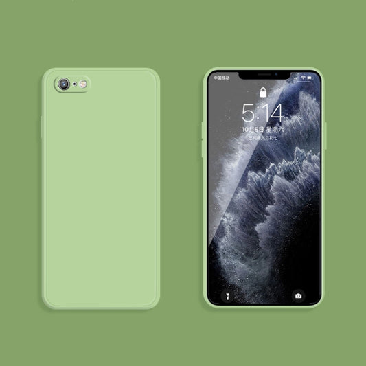 Solid Color Imitation Liquid Silicone Straight Edge Dropproof Full Coverage Protective Case For iPhone 6s Plus / 6 Plus(Matcha Green) by buy2fix